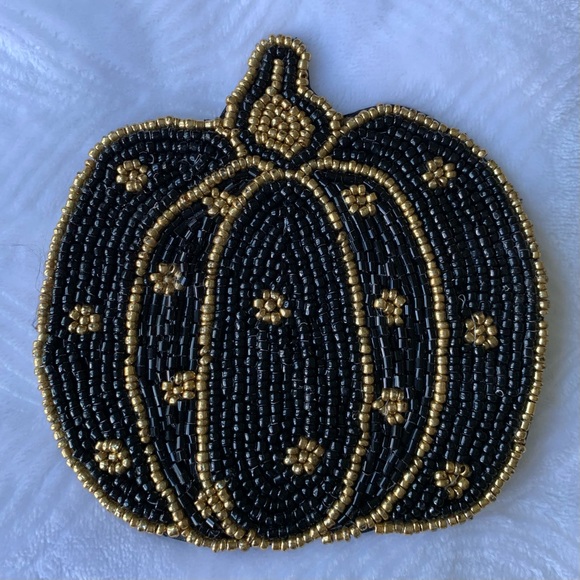SALE - Rachel Zoe beaded pumpkin coasters - Picture 2 of 4